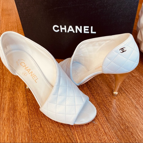 CHANEL Open Toe D'Orsay Booties Heel - Picture 7 of 9